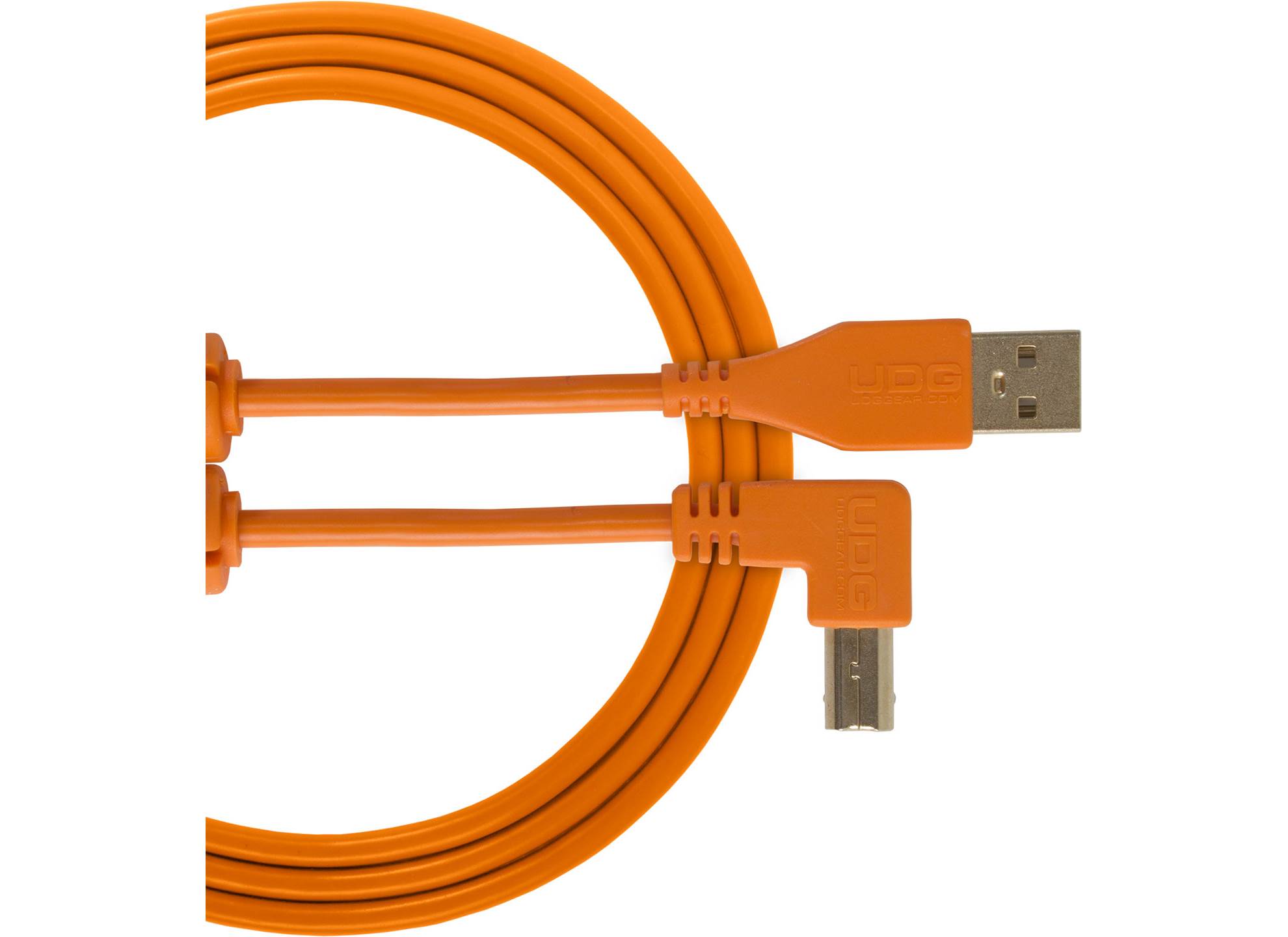 Udg Gear Ultimate USB 2.0 A-B Orange Angled 1m