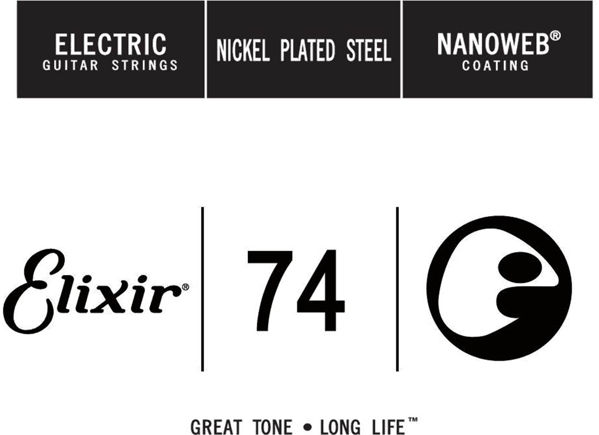Elixir 15274 Electric Nickel Plated Steel With Nanoweb Single .074
