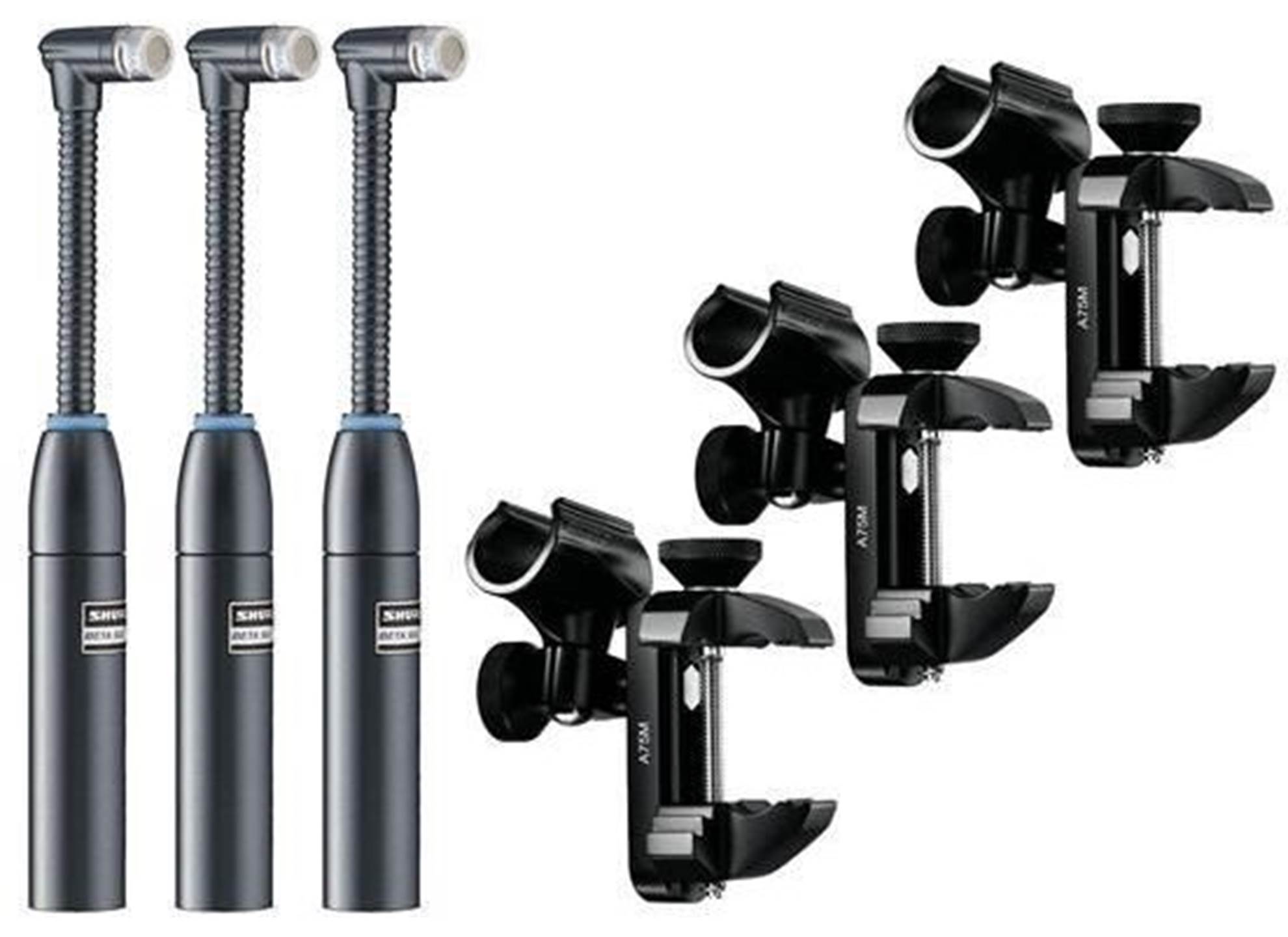 Shure Beta 98AMP/C – 3PK Pack of 3 x Mini Cardioid Mic w/Pre