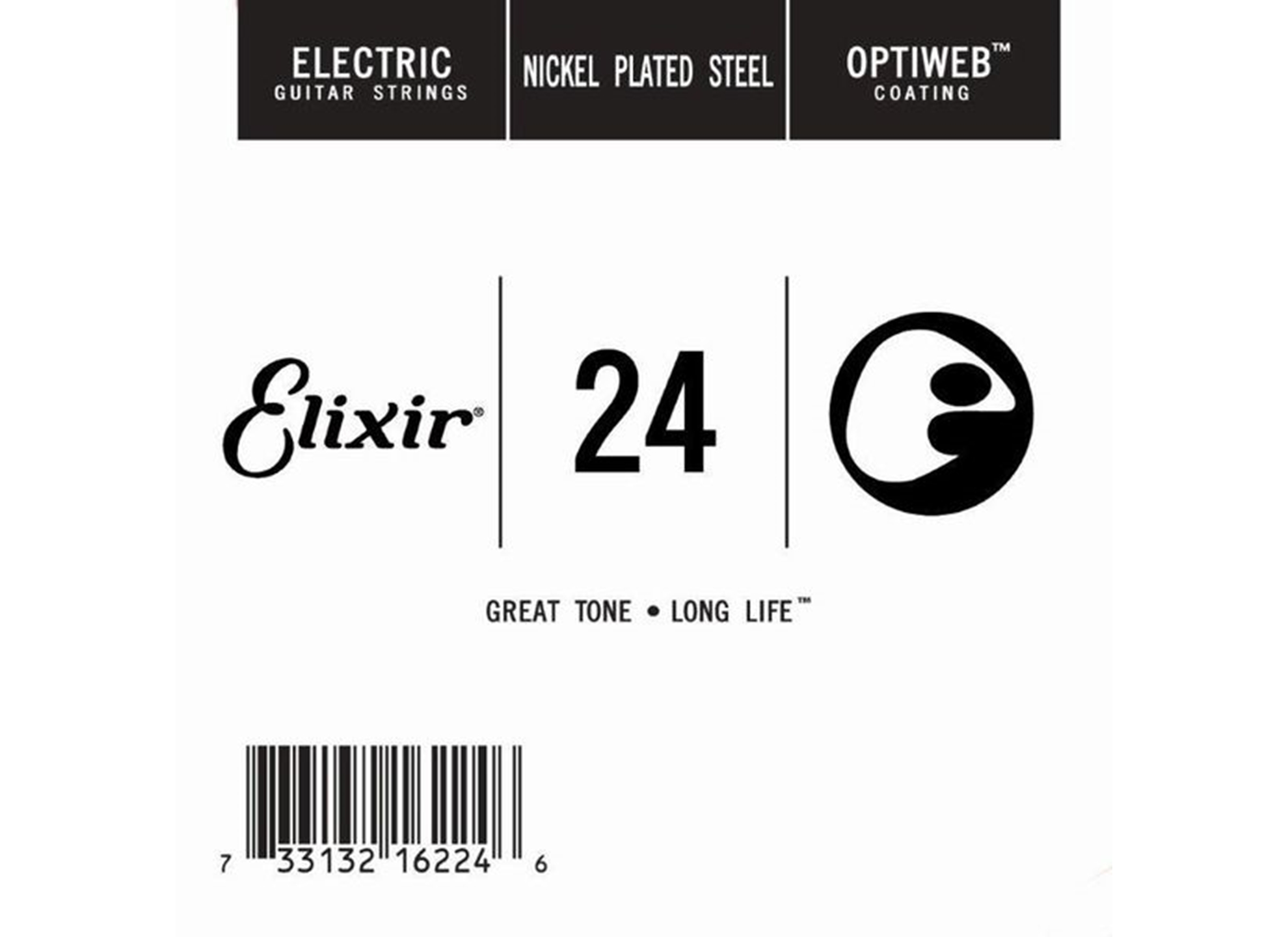 Elixir 16224 Electric Nickel Plated Steel With Optiweb Single .024