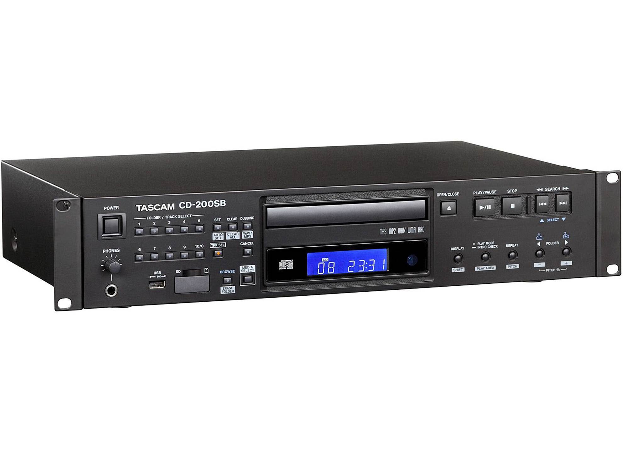 Tascam Solid-state CD player MP3-WAV-CD-SD-USB media