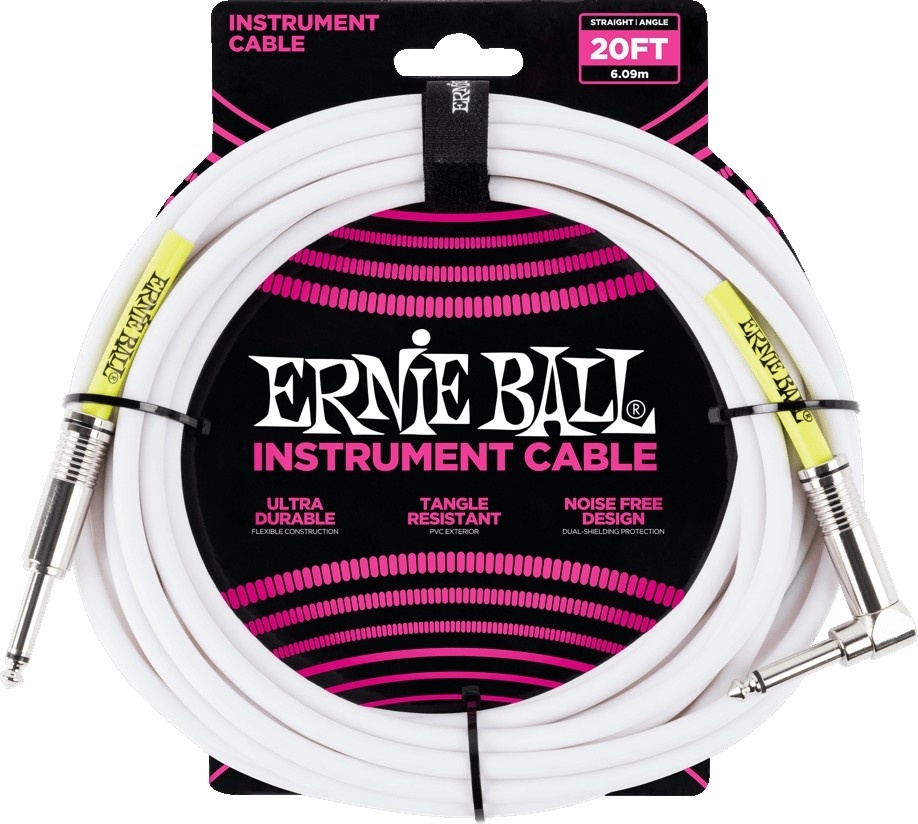 Ernie-Ball EB-6047 INST.CABLE 20FT.SA WHT