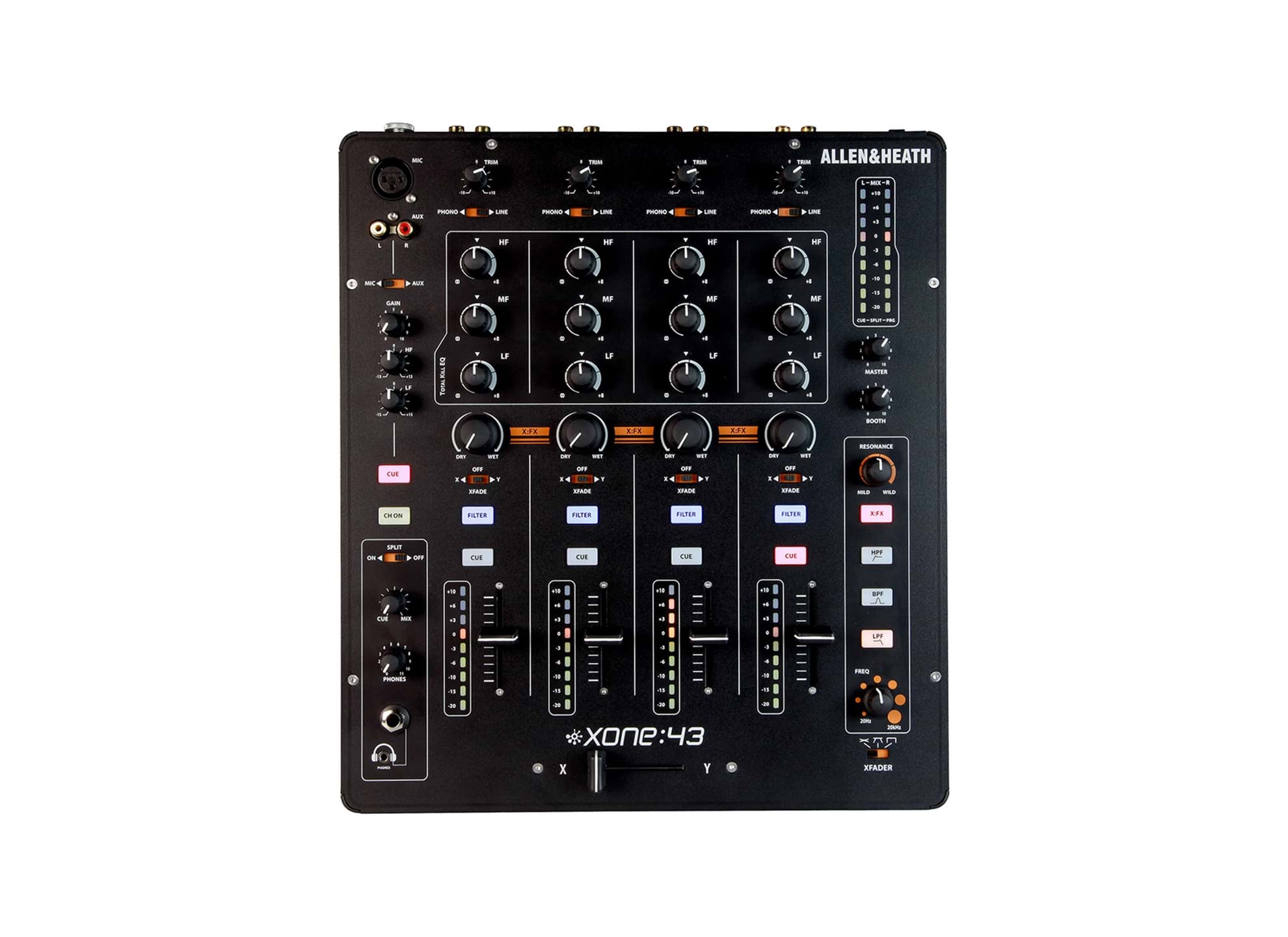 Allen-Heath XONE:43 Club & DJ Mixer. 4 Stereo Channels, 2 Mix Outputs