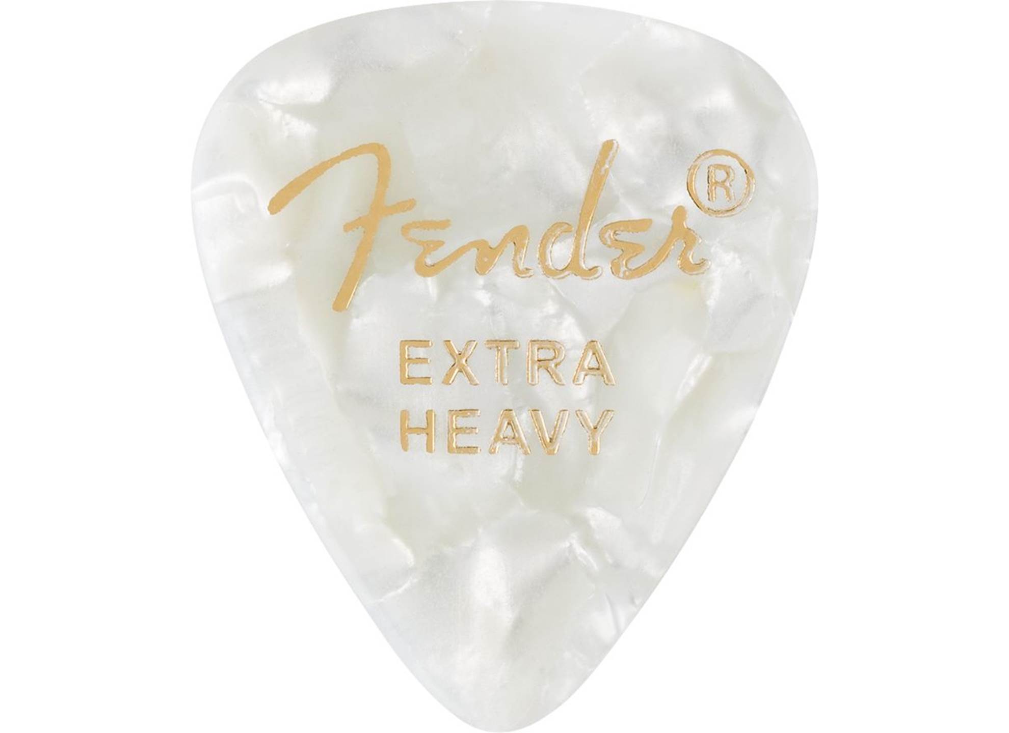 Fender 351 Shape Premium Picks, Extra Heavy, White Moto, 12 Count