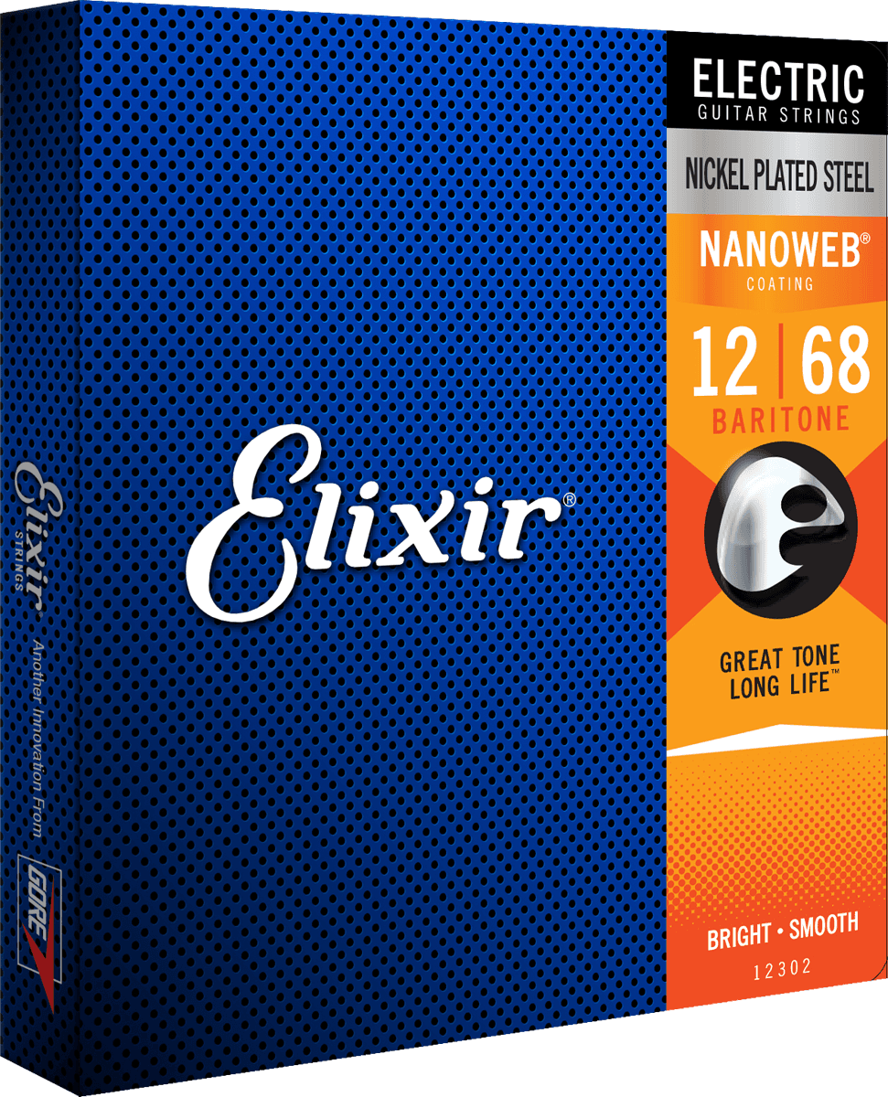 Elixir 12302 Electric Nickel Plated Steel With Nanoweb Baritone (.012-.068)
