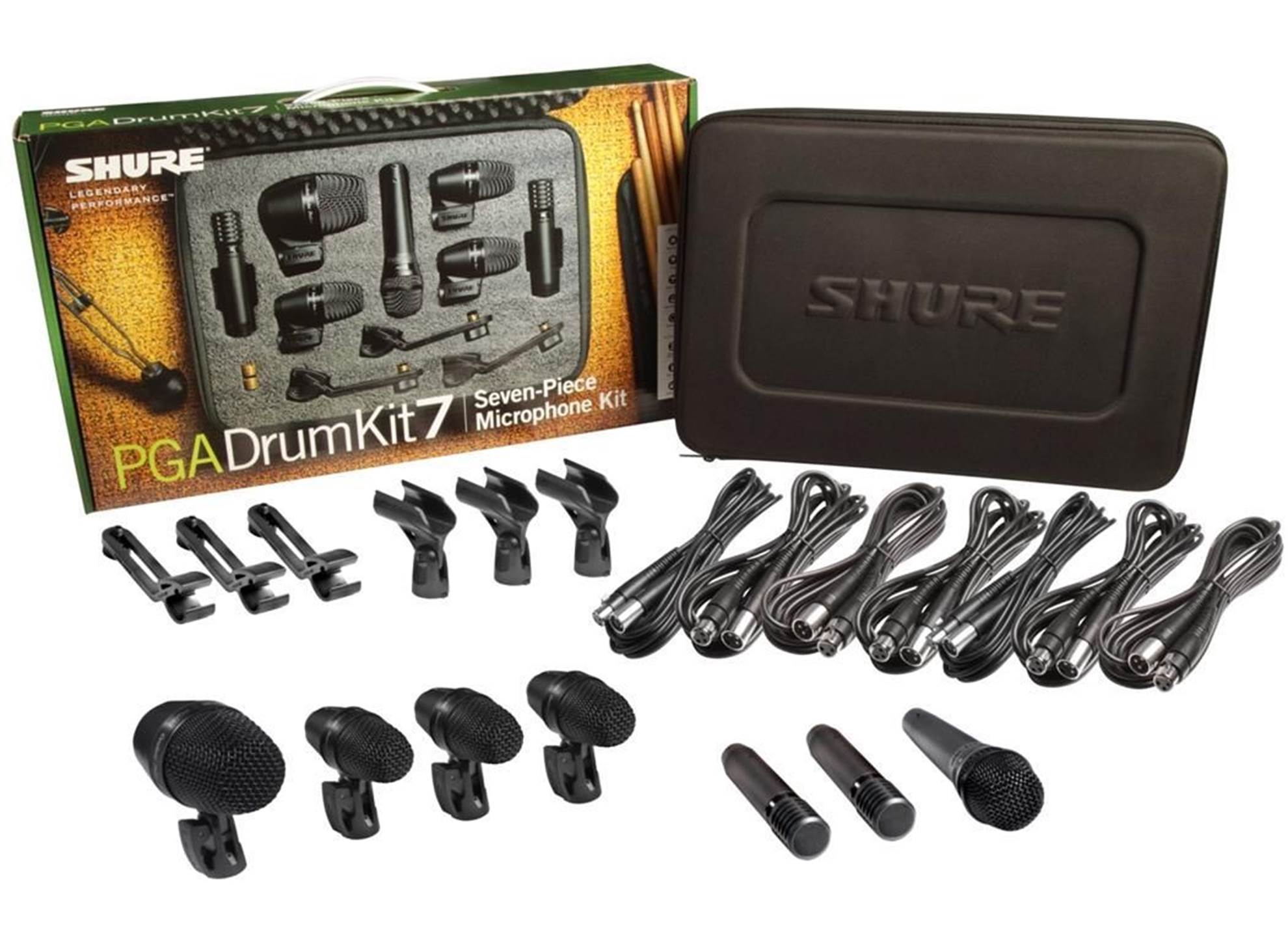 Shure PGADRUMKIT7 7PC DRUMKIT PGA52 PGA56 x3 PGA57 PGA81 x2