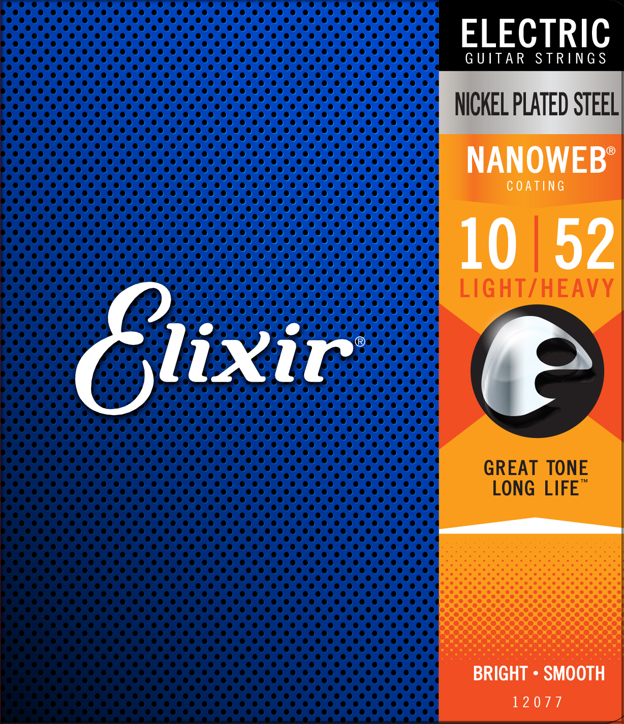 Elixir 12077 Electric Nickel Plated Steel With Nanoweb Light/Heavy (.010-.052)