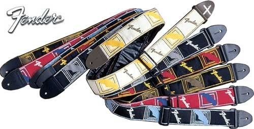 Fender 2" monogrammed strap White/yellow/brown