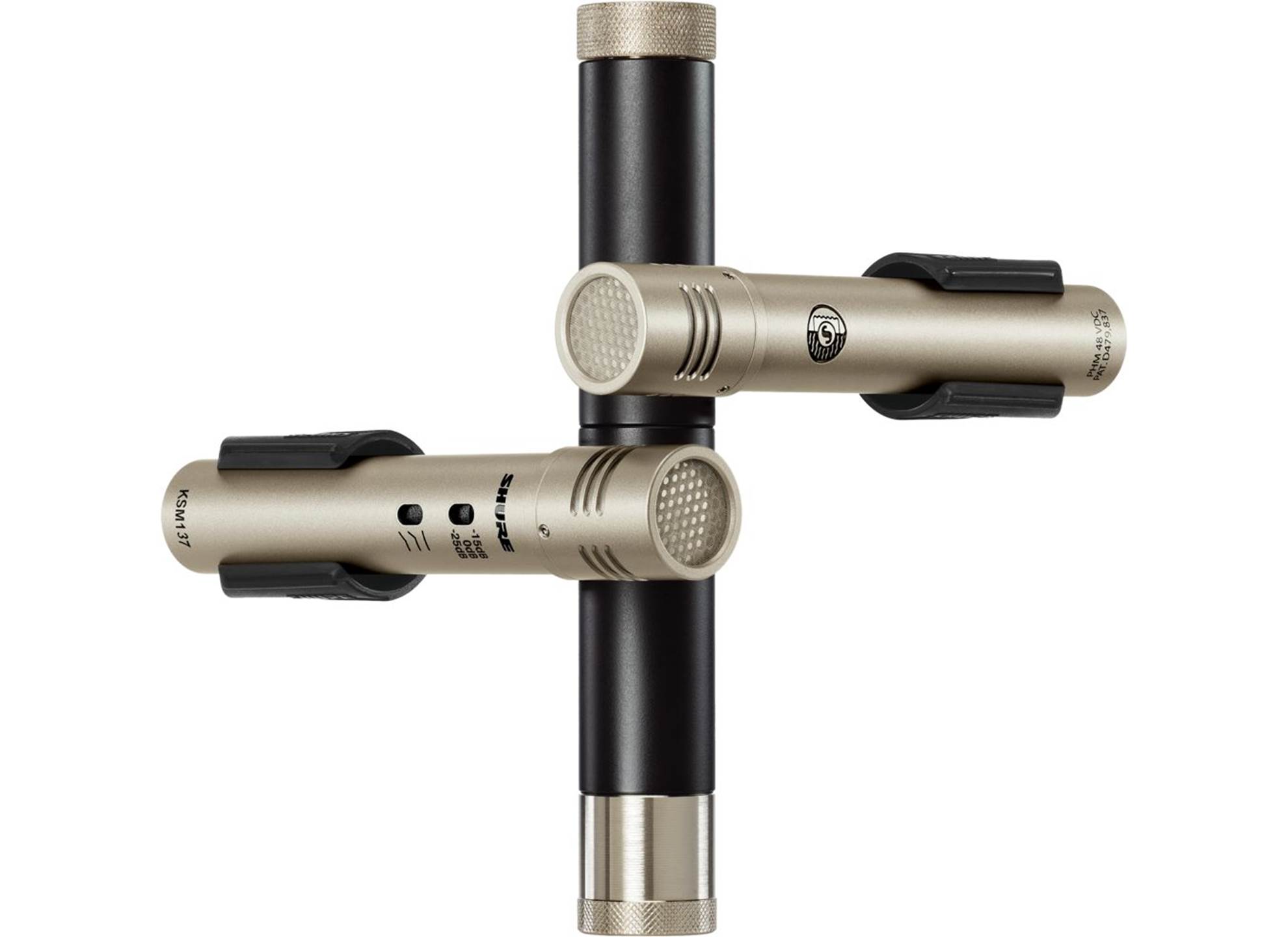 Shure KSM 137 Pair with Stereo Microphone Adapter