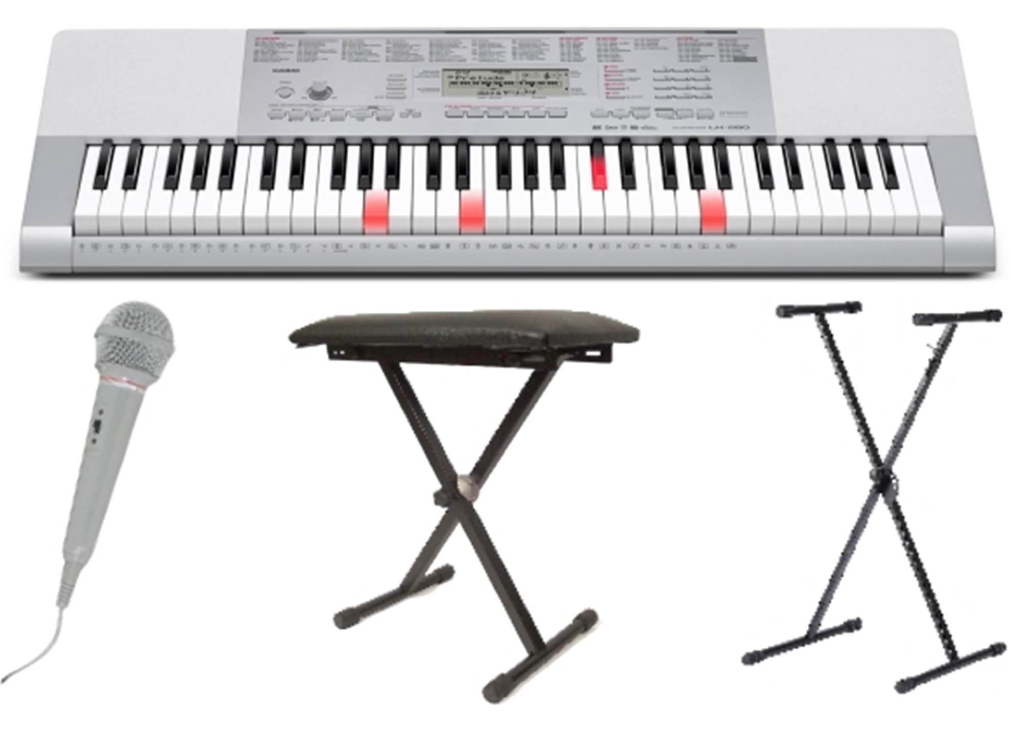 Casio TOTALPAKET LK-280+Mikrofon+Keyboardpall+Keyboardst
