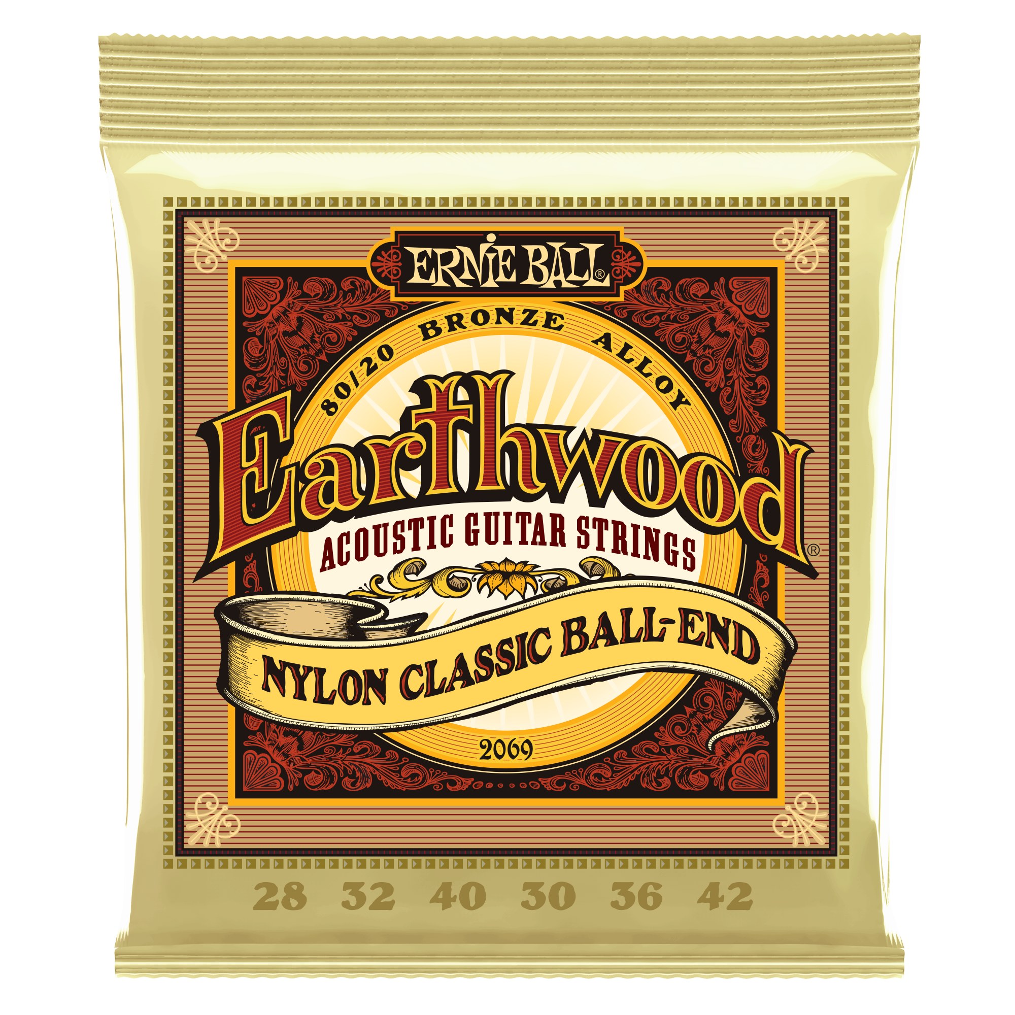 Ernie-Ball EB-2069 CLEAR & GOLD BALL-END